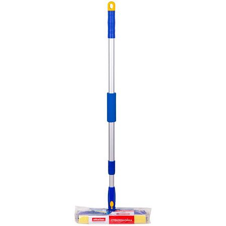 Стекломойка OfficeClean Professional, вращающ., телеск. ручка, раб. часть 25см (стяжка,губка,ручка)