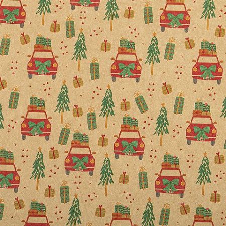 Бумага упаковочная новогодняя "Christmas Kraft", 70х100 см, 10 дизайнов ассорти, ЗОЛОТАЯ СКАЗКА, 592053