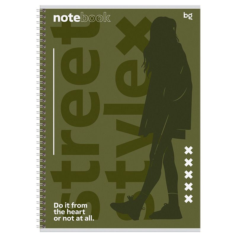 Тетрадь 96л., А4, клетка, на гребне BG "Street style", матовая ламинация