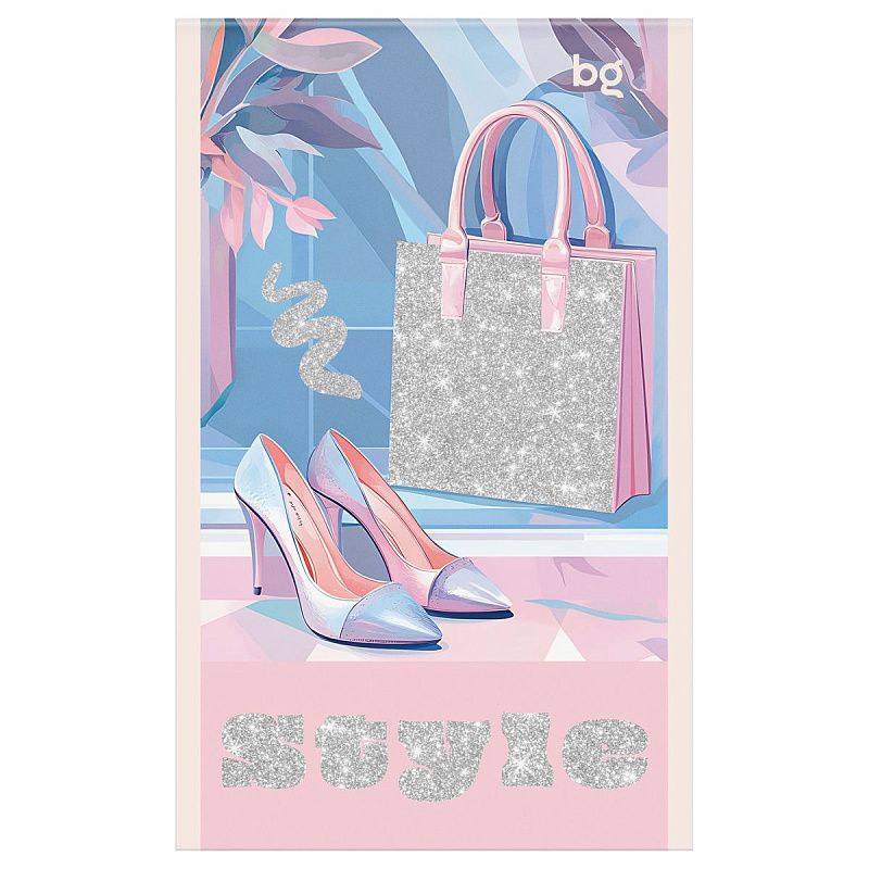 Блокнот А6 32л., на скрепке BG "Блестящий стиль", блестки