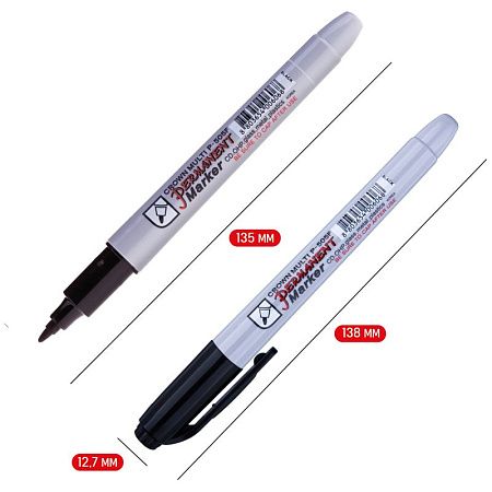 Маркер перманентный Crown "Multi Marker Super Slim" черный, пулевидный, 1мм 