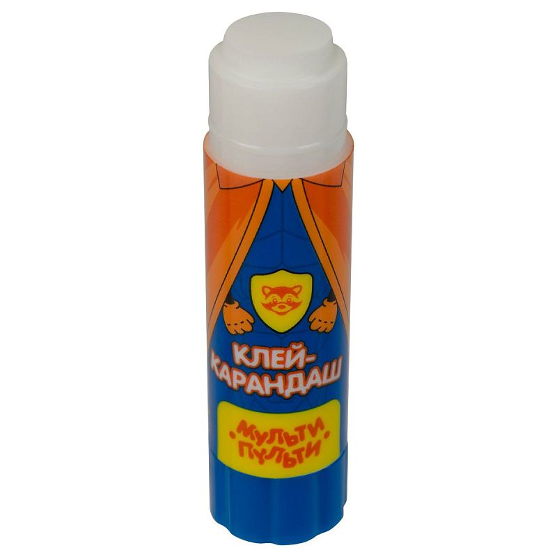 Клей-карандаш Мульти-Пульти "Супергерои", 09г, фигурный колпачок, ПВП, дисплей бокс, ассорти