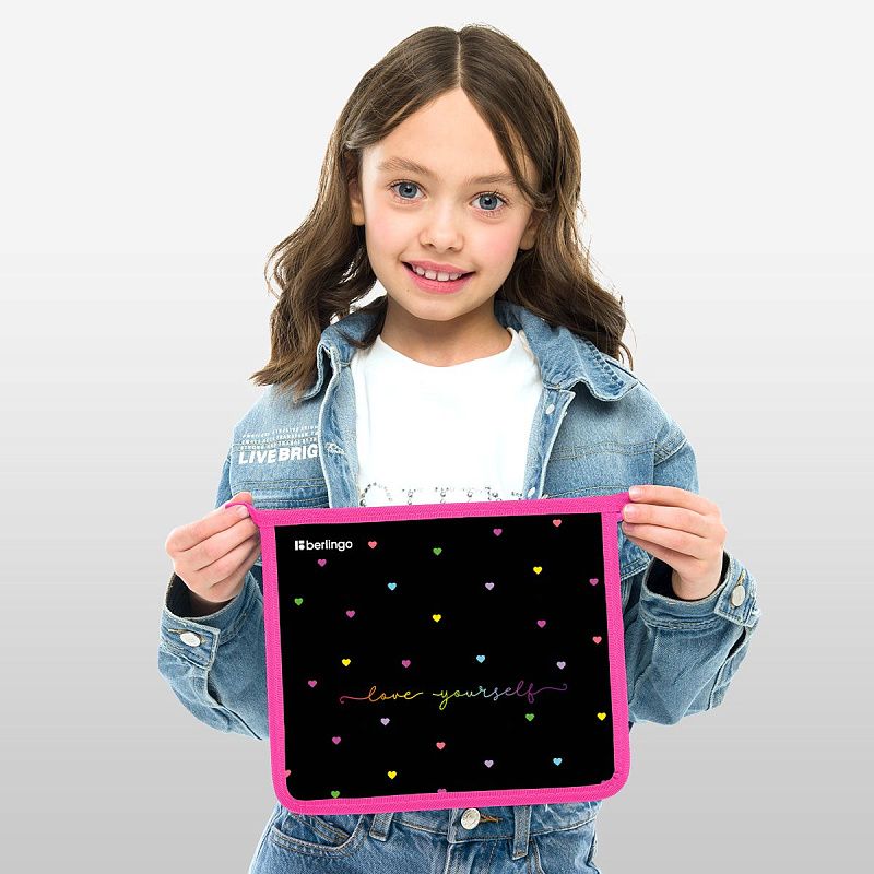 Папка для тетрадей 1 отделение, А5 Berlingo "Love Yourself", 240*205*40 мм, пластик, на молнии 