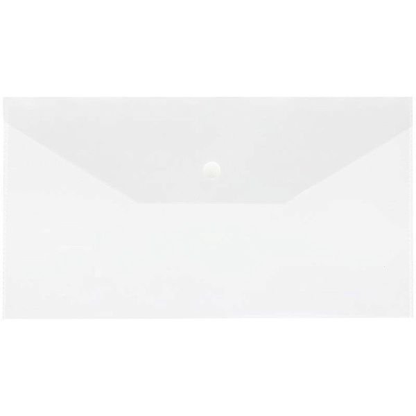 Папка-конверт на кнопке СТАММ С6+, 150мкм, пластик, прозрачная, бесцветная