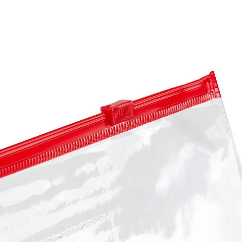 Папка-конверт на zip-молнии СТАММ В5, ПВХ, 120мкм, прозрачная, цветная молния, карман, ассорти 