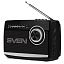 Портативная акустическая система Sven SRP-535, 3W, FM/AM/SW, USB, microSD, фонарь, аккумулятор, черный