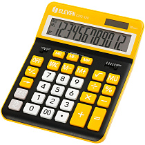 Калькулятор настольный Eleven CDC-120-BK/OR, 12 разрядов, двойное питание, 155*206*38мм, черный/оранжевый