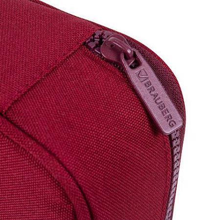 Пенал-косметичка BRAUBERG, 1 отделение, органайзер, полиэстер, 22x11,5x6 см, винный, 270845 