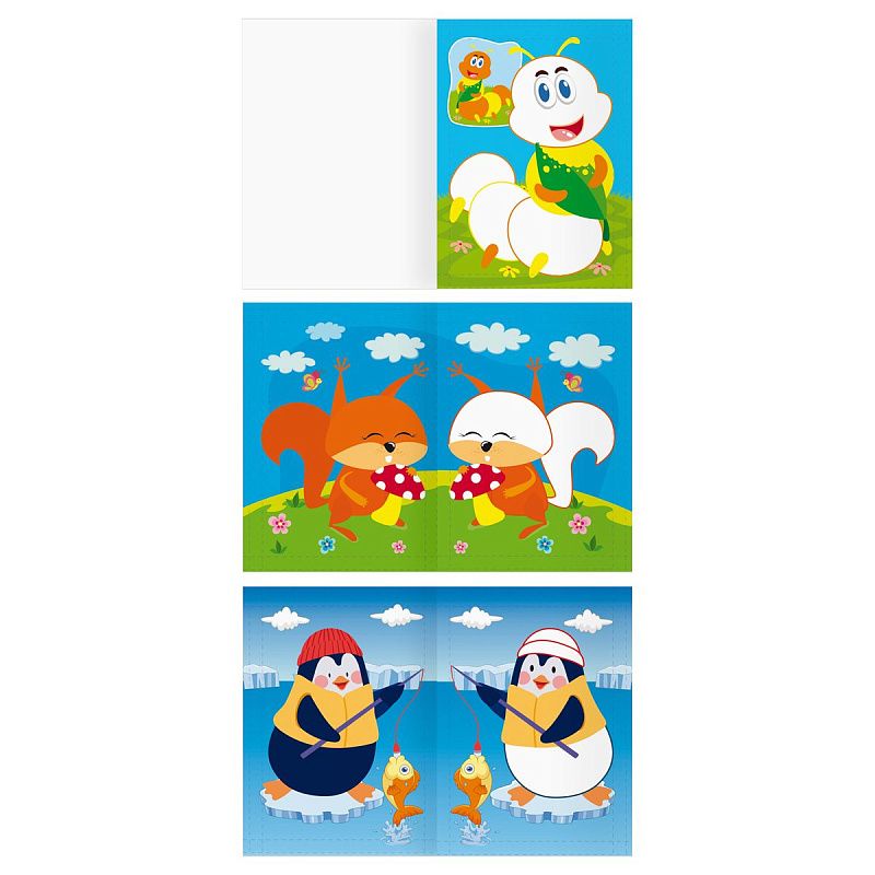 Раскраска пальчиковая с цв. фоном А5, 8 стр., ТРИ СОВЫ "Рисую пальчиками. Выпуск 2"