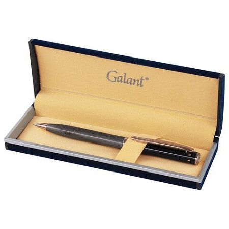 Ручка подарочная шариковая GALANT "FACTURA", корпус черный/оружейный металл, детали розовое золото, узел 0,7 мм, синяя, 143513 