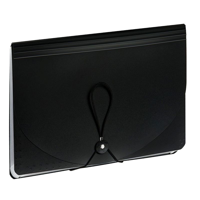 Папка-органайзер для хранения документов СТАММ А4, 13 отделений,  черный