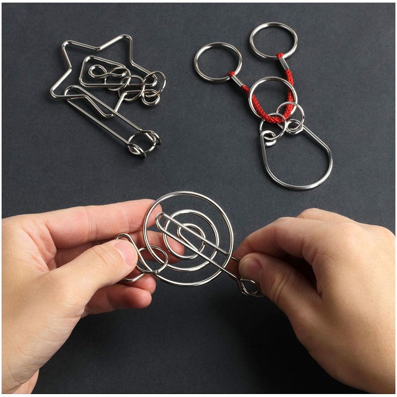 Головоломка металлическая средняя ТРИ СОВЫ, ассорти, 1 уровень сложности 