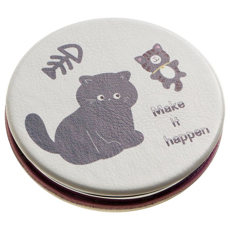 Зеркальце карманное складное MESHU "Black cat"