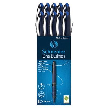 Ручка-роллер SCHNEIDER "One Business", СИНЯЯ, корпус темно-синий, узел 0,8 мм, линия письма 0,6 мм, 183003 