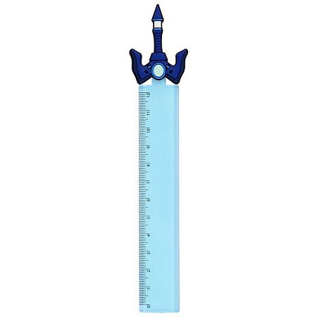 Линейка с топпером 12см MESHU "Blue sword", пластиковая, европодвес 