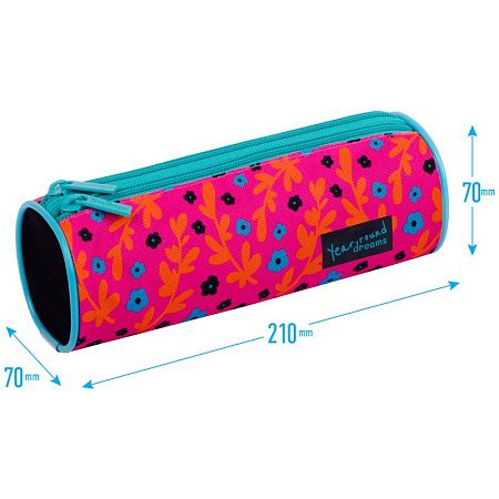 Пенал-тубус 2 отделения, 210*70 Berlingo "Pink pattern", полиэстер 