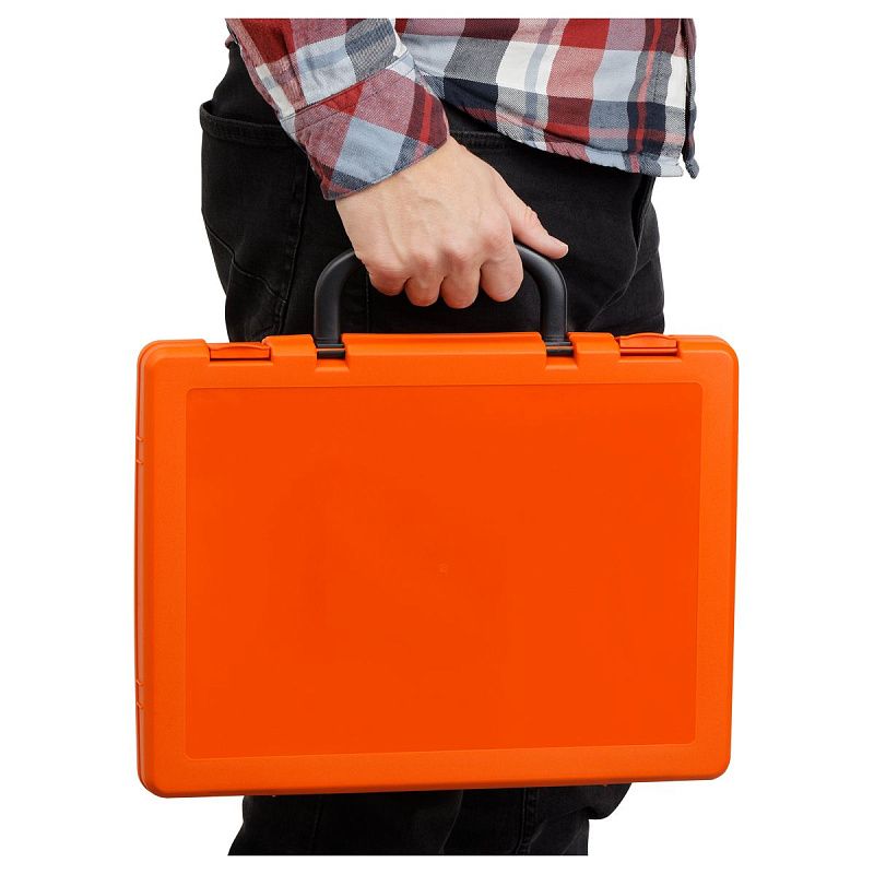 Портфель-кейс 1 отделение СТАММ, А4, 275*375*57мм, на защелках, оранжевый 