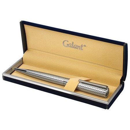 Ручка подарочная шариковая GALANT "ETUDE", корпус серебристый, детали хром, узел 0,7 мм, синяя, 143506 