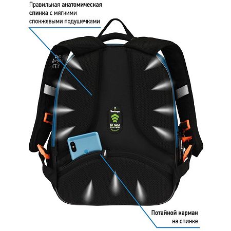 Ранец Berlingo Expert Mini "Beat" 36*27*14см, 2 отделения, 2 кармана, анатомическая спинка, мешок для обуви 