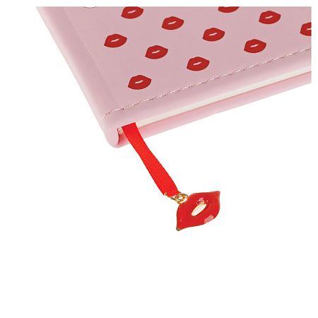 Дневник 1-11 кл. 48л. (твердый) BG "Kiss lips", иск. кожа, тиснение фольгой, декоративная фигурка из эмали на закладке-ляссе