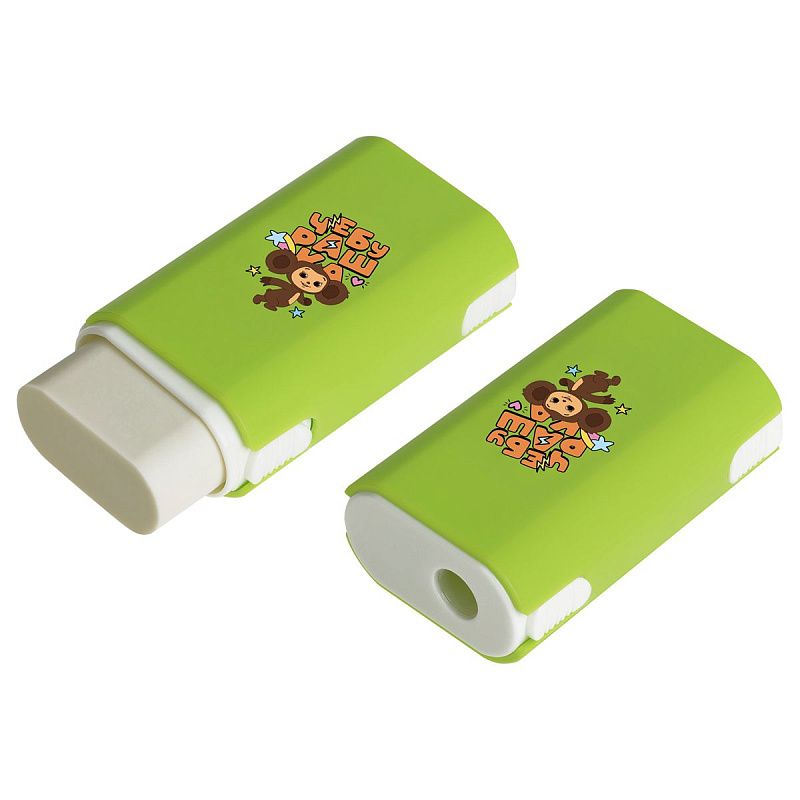 Точилка пластиковая Мульти-Пульти "Чебурашка" 1 отверстие, контейнер, ассорти 