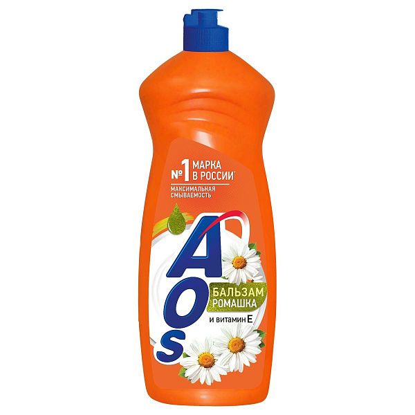 Средство для мытья посуды AOS "Бальзам Ромашка и Витамин Е", 900мл 
