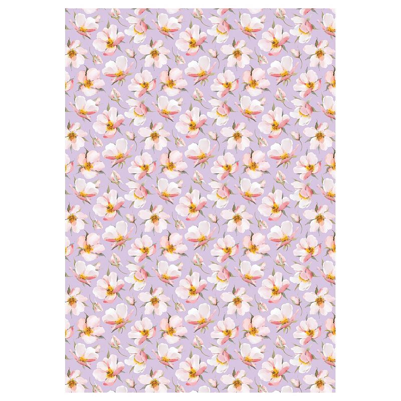Упаковочная бумага глянц. 70*100см, MESHU "Bouquet", 80 г/м2, ассорти, 4 дизайна