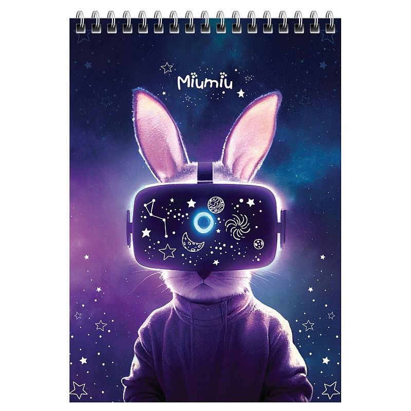 Блокнот А5 60л. на гребне MESHU "Miumiu", пластиковая обложка