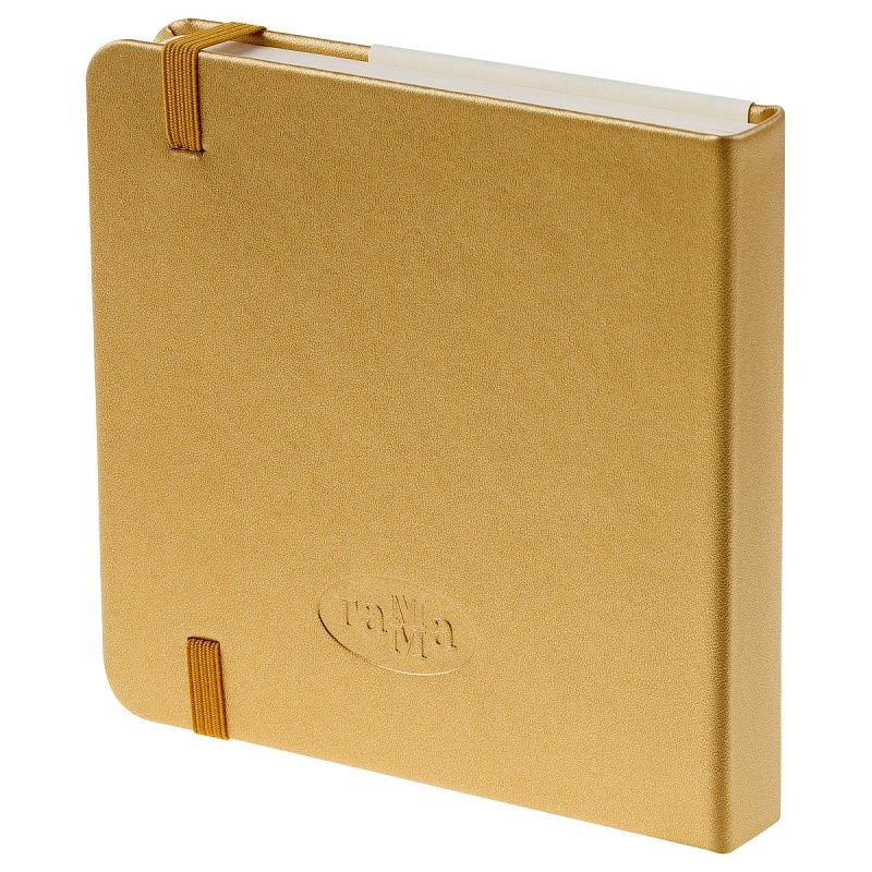 Скетчбук 80л., 120*120 Гамма "Студия", золото, твердая обложка, на резинке, слоновая кость, 140г/м2