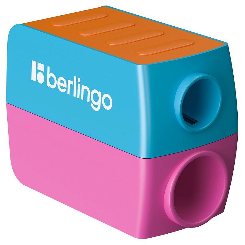 Точилка пластиковая Berlingo "ColorShift" 2 отверстия, контейнер, ассорти, туба 