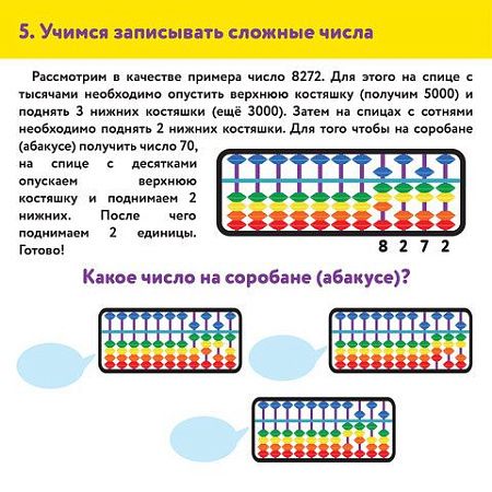 Счеты Абакус (соробан) белые ЮНЛАНДИЯ "Ментальная арифметика", 13 разрядов, кнопка обнуления, 106238 