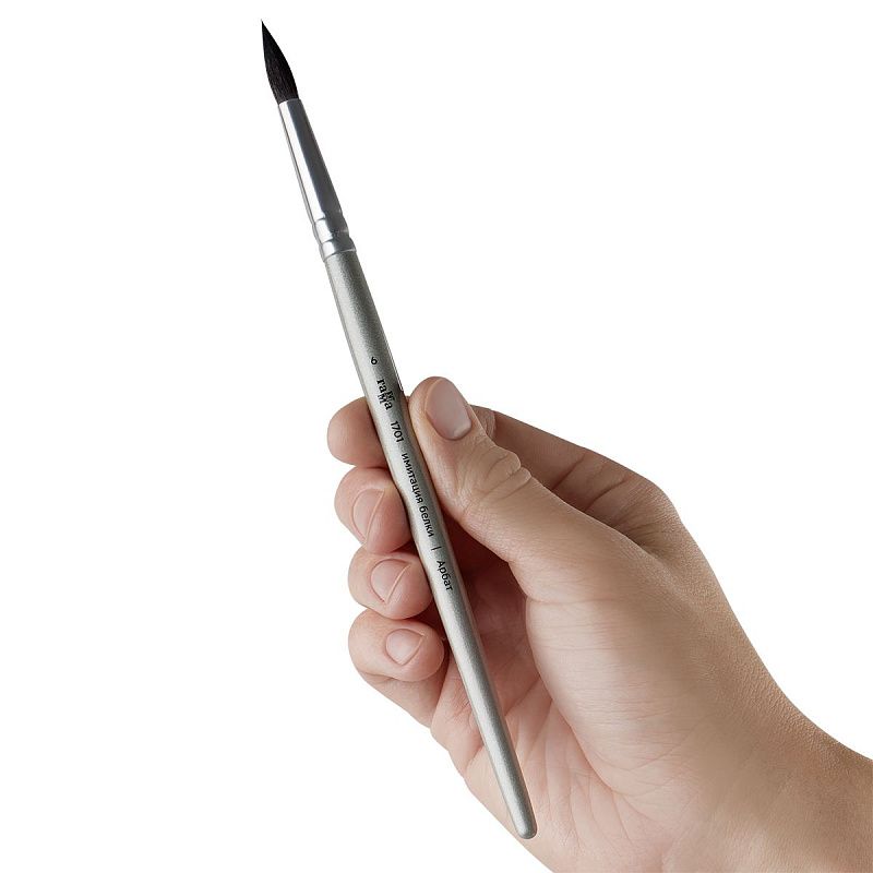 Кисть художественная синтетика имитация белки Гамма "Арбат", круглая №6, короткая ручка