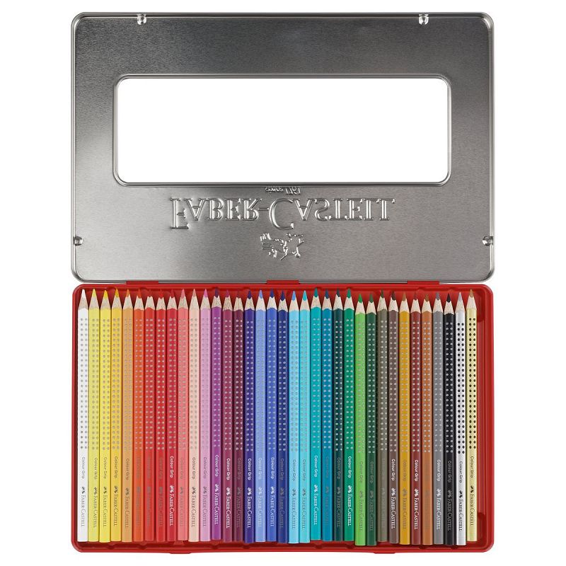 Карандаши цветные Faber-Castell "Grip", 36цв., трехгран., заточен., метал. упак.