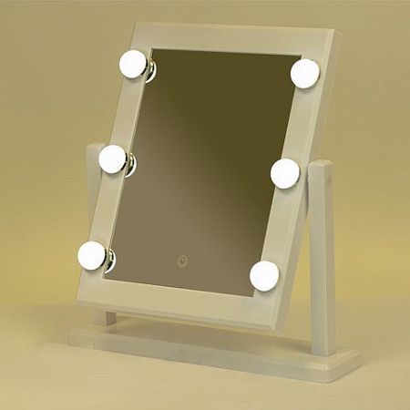 Зеркало для макияжа гримерное, 6 LED-ламп, 3 режима свечения, размер 21х29 см, работа от USB или 4хAA, цвет белый, WBZ, 609334