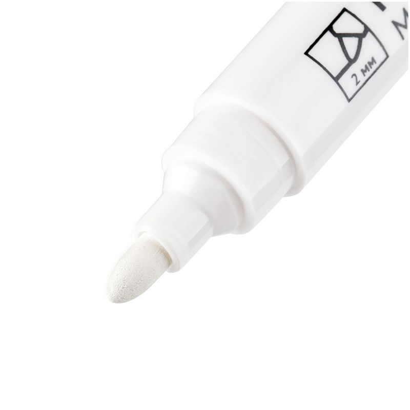 Маркер перманентный OfficeSpace "8004" белый, пулевидный, 2мм 