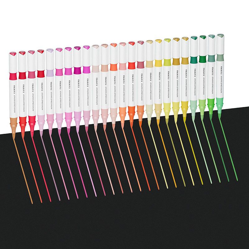 Маркеры акриловые Гамма "Классические", двухцветные, 48шт., 96 цв., пластик.бокс