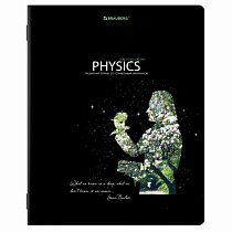 Тетрадь предметная "СИЯНИЕ ЗНАНИЙ" 48 л., глянцевый лак, ФИЗИКА, клетка, BRAUBERG, 404530