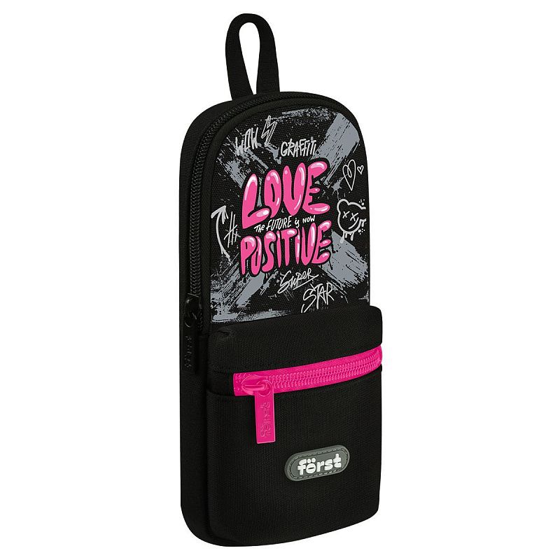 Пенал мягкий 1 отделение, 1 карман, 210*90*40 Först "Love positive", текстиль
