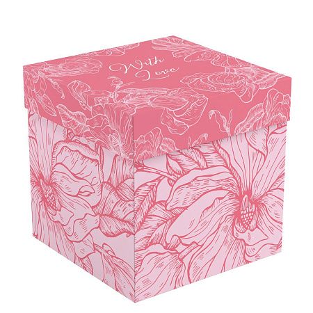 Коробка складная подарочная MESHU "Flowers", (15*15*15см)