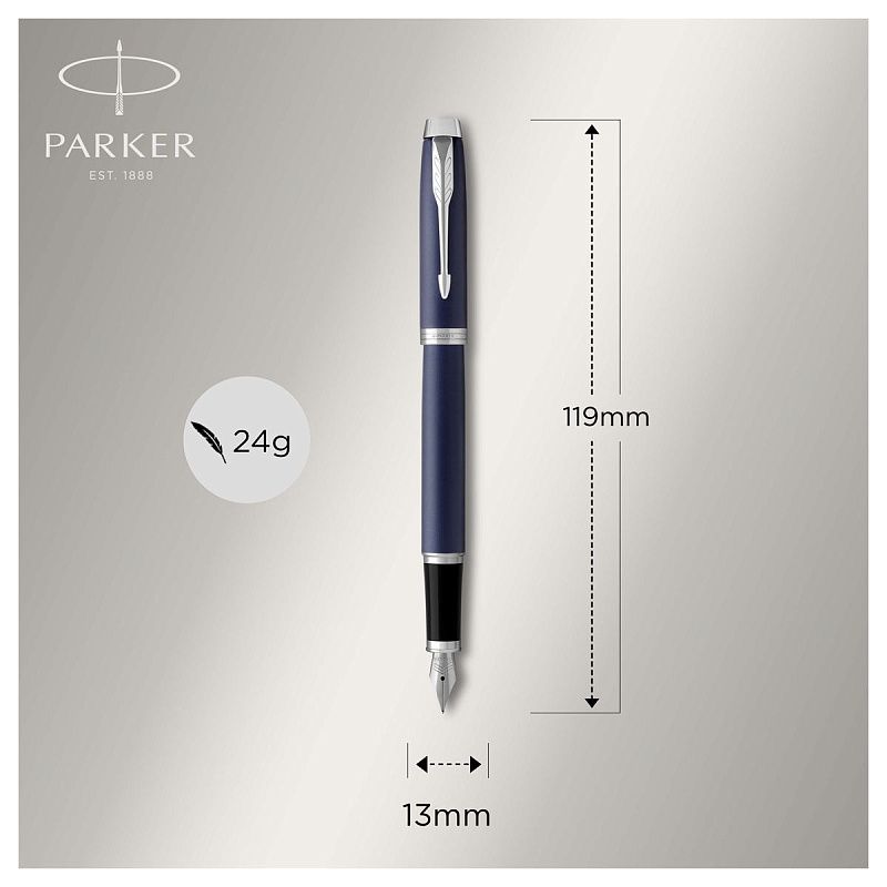 Ручка перьевая Parker "IM Matte Blue CT" синяя, 0,8мм, подарочная упаковка 