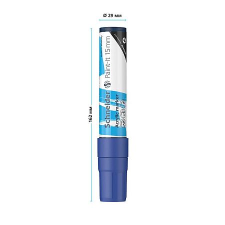 Маркер акриловый Schneider "Paint-It 330" 15мм, прямоугольный, синий