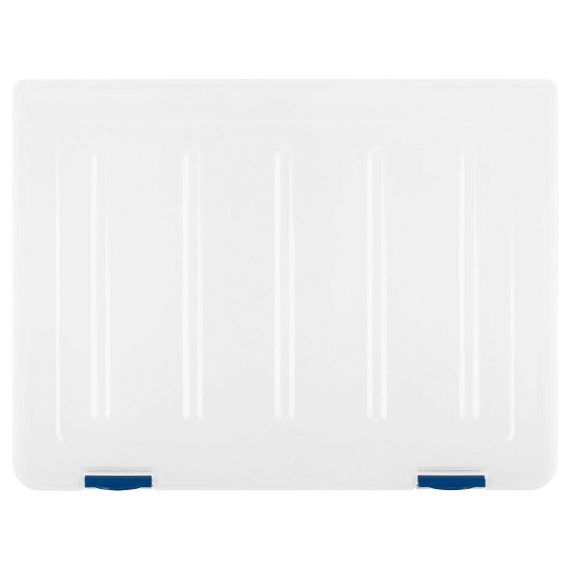 Папка для документов СТАММ А4, 230*305*23мм, пластик., прозрачная, синие защелки 