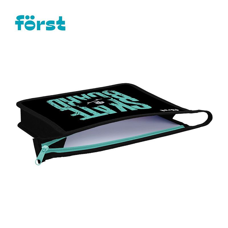 Папка для тетрадей 1 отделение, А5 Först "Skateboard", 240*205*40мм, пластик, на молнии 