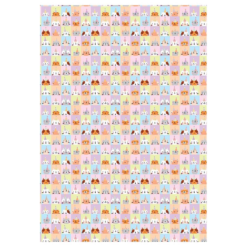 Упаковочная бумага глянц. 70*100см, MESHU "Bithday friends", 80г/м2