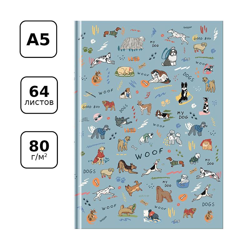 Записная книжка А5 64л. BG "Играй с друзьями", матовая ламинация, блок-еженедельник