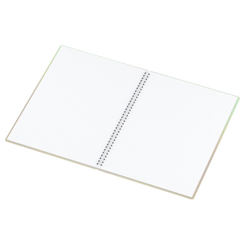 Тетрадь 80л., А4, клетка, на гребне BG "Сияние", пластиковая обложка, белый