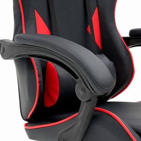 Кресло компьютерное CROMEX "Joker GM-125", две подушки, экокожа, черное/красное, 532954