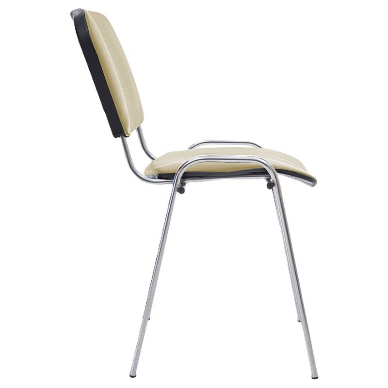 Стул Фабрикант "Изо" DO, №122 (кремовый), CH, каркас металл хром, обивка экокожа кремовый