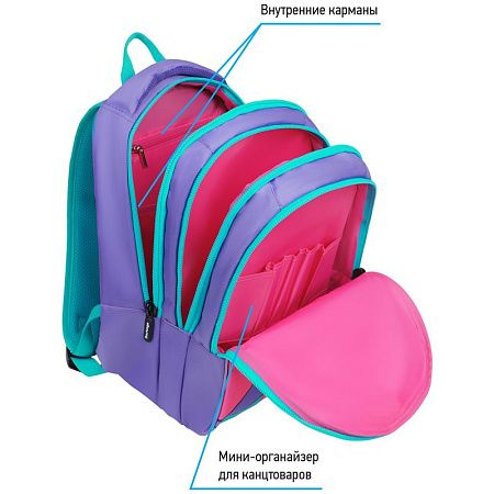Рюкзак Berlingo inStyle "Color Block" 41*27*20см, 3 отделения, 1 карман, эргономичная спинка 