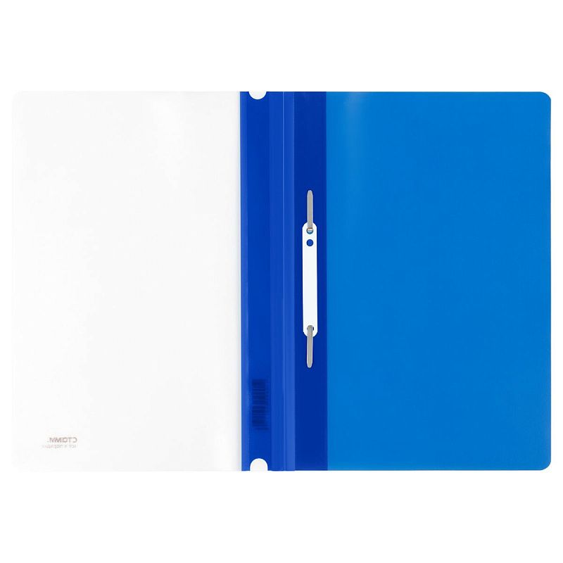 Папка-скоросшиватель пластик. СТАММ А4, 180мкм, синяя с прозр. верхом 